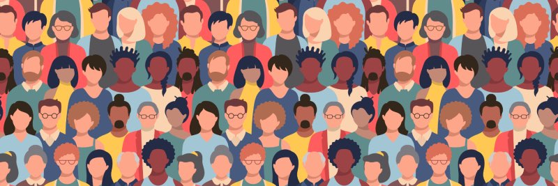 illustration of a diverse crowd of people