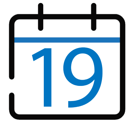 calendar showing 19